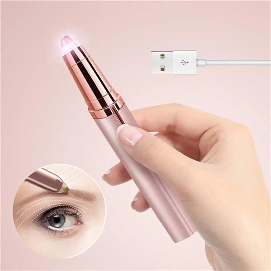 USB Electric Eyebrow Trimmer Makeup Painless Eye Brow Epilator Mini Shaver Razors Portable Facial Hair Remover Women Depilator